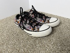 Converse Chuck Taylor All Star Low Top Skull Print Sneakers with Red Laces — listing 3