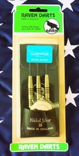 Nickel Silver 21g Steel Tip Darts, Set of 3, Made in England, with Leather Case — listing 6