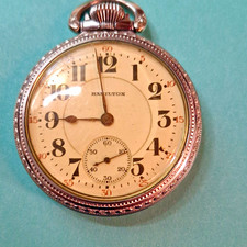 Antique Hamilton Open-Face Railroad-Grade Pocket Watch, Gold-Filled Case — listing 6