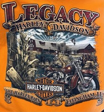 Vintage 1989 Harley-Davidson USA Winged Logo T-Shirt, Blue Mineral Wash, Size XXL (Miller's Custom Parts Daytona Beach) — listing 2