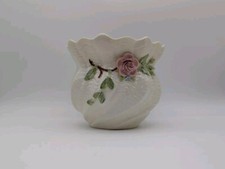 Belleek Irish Parian China Cachepot with Applied Flowers, Carlingford Pattern — listing 3