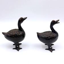 Hand-Painted Cast Metal Duck Decoy Head, 6.5" Green Mallard Style with Crackle Finish — listing 2