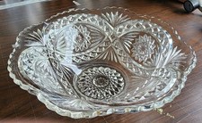 Vintage Pressed Glass Sugar Bowl and Creamer Set with Gold Trim Handles