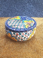 Mexican Talavera Hand-Painted Ceramic Hinged Lidded Trinket Box — listing 3