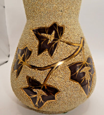 Majolica-Style Ceramic Vase with Relief Ivy Leaves and Bird Motif — listing 6