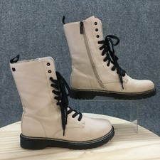 Mtng (Mustang) Black Combat Lace-Up Ankle Boots with Side Zip, Size EU 38 — listing 2