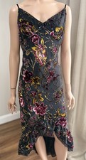 Velvet Burnout Floral Shift Dress with Bell Sleeves — listing 2