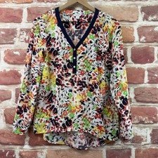 Nautica Jeans Women's Black Floral Print Short-Sleeve Tee, Size L — listing 4