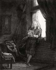 Old Master-Style Portrait Painting of a Young Man in Beret (After Rembrandt), Carved Giltwood Frame — listing 5