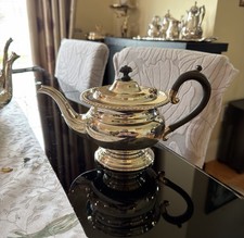 Antique Victorian Silver-Plated (EPBM) Oval Teapot with Bright-Cut Floral Engraving — listing 4