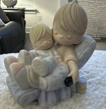 Precious Moments Porcelain Figurine - Boy with Puppy 'Tippy' and Bluebird at Doghouse — listing 2