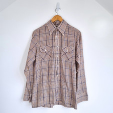 Vintage 1970s Levi's Panatela Tops Navy Western Snap Shirt with Contrast Stitching — listing 5