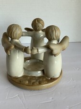Three Angels Friendship Candle Holder with Glass Votive Cup — listing 2
