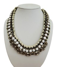 Pam Hiran Artisan Statement Bib Necklace with Turquoise, Carnelian & Mixed Metal Beads — listing 4