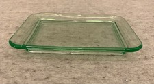 Green Depression Glass Covered Candy Dish / Powder Jar with Swag & Garland Pattern — listing 5