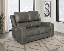 Coaster Furniture Cream Leather Power Reclining Loveseat — listing 6