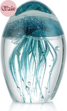 Conical Clear Glass Carafe / Vase with Applied Amber Coil Neck