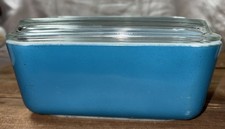 Vintage Pyrex 502 Blue Refrigerator Dish with Ribbed Glass Lid (1.5 Pint) — listing 3