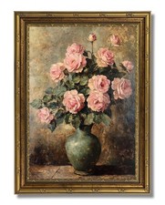 Framed Sepia-Toned Rose Print on Deckle-Edge Paper in Gold Ornate Frame No visible marks anywhere — listing 3