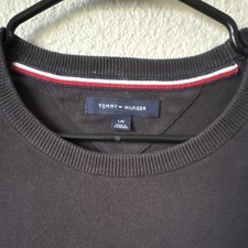 Vintage Tommy Hilfiger Jeans Yellow Ribbed V-Neck Sweater with Logo Sleeve Tape, Size L — listing 5