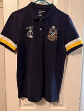 Men's Navy Blue Short-Sleeve Piqué Polo Shirt with Contrast Collar Tipping and Embroidered Logo — listing 3