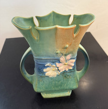 Roseville Pottery Cosmos Flower Frog #39 in Blue