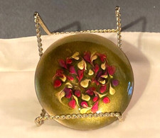 Enamel-on-Copper Trinket Dish, Royal Blue with Multicolor Abstract Design, Signed by Winn Ng, Dated 1984 — listing 4