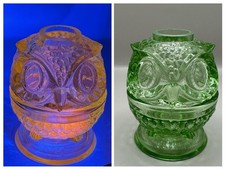 Wilkerson Blue Glass Owl Fairy Lamp (2-Piece Votive Candle Holder), 4 inches tall