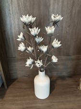 Large Matte Ceramic Bottle Vase, Cream with Rust Brushed Finish — listing 4