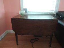Vintage Solid Maple Drop-Leaf Table with Two Drawers, Colonial / Early American Style — listing 5