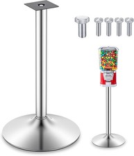 Vintage-Style Red Cast Metal Gumball Machine with Ornate Floor Stand and Glass Globe — listing 2
