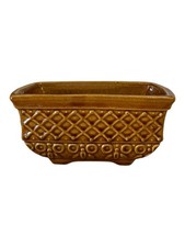 Ceramic Rectangular Tray with Amber/Tortoiseshell Glaze, Maker Unknown, listing 2