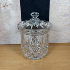 Gorham Lead Crystal Covered Biscuit Barrel / Candy Jar with Diamond & Fan Cut Pattern — listing 2