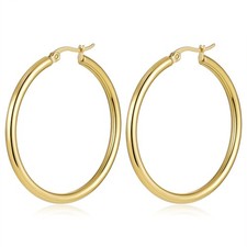 Gold-Tone Hoop Earring Set (5 Pairs) with Faux Pearl, Textured & Smooth Hoops — listing 4