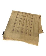 Louis Vuitton Monogram Shine Shawl Brown/Beige Silk Wool — listing 4
