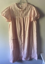 Vintage Komar Cream Floral Cotton Nightgown / Robe with Lace Trim — listing 4