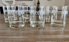 Etched Glass Old Fashioned / Rocks Tumbler with Crosshatch Design — listing 3