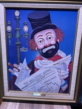 "The Financier" Red Skelton Clown Print, Framed with Nameplate Original oil painting — listing 3