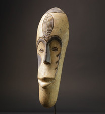 Large African-Style Hand-Carved Wooden Wall Mask with Painted Tribal Motifs — listing 4