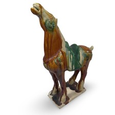 Chinese Tang-Style Sancai Glazed Pottery Horse Figure on Rectangular Base — listing 5