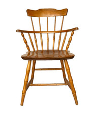 Vintage Solid Wood Colonial-Style Low-Back Captain's Chair (Mate's Chair) — listing 5