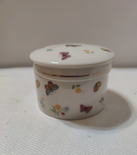 Pink Round Trinket Box with Gold Butterfly Lid
