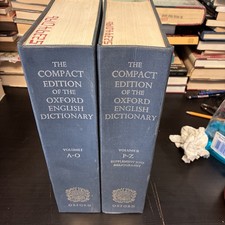 The Compact Edition of the Oxford English Dictionary, 2 Volume Set with Slipcase and Magnifying Glass Drawer