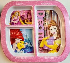 Zak Designs Disney Princess Melamine Dinner Plate (Belle, Ariel, Rapunzel)