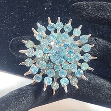 Art Deco Style Rhinestone Sunburst Pendant Necklace — listing 4