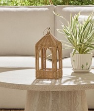 Set of 2 Woven Rattan Lantern Baskets with Open Flared Design — listing 6