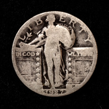 Standing Liberty Silver Quarter, Type 2 (1917-1930), Date Partially Worn Date readable — listing 5