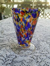 Hand-Blown Green Rim Bubble Glass Goblets, Pair — listing 4