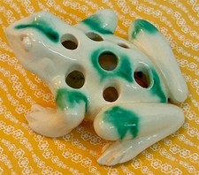 Ceramic Folk Costume Peasant Woman Figural Flower Frog / Vase Insert — listing 4