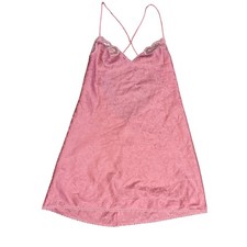 Vintage Lily of France Pink Floral Jacquard Nightgown with Ivory Lace Bodice Medium — listing 6